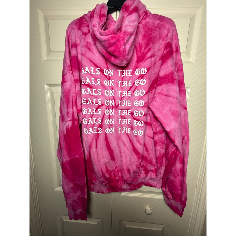 Colortone Gals On The Go Pink Tie Dye Hoodie Sweatshirt 2XL Graphic Streetwear